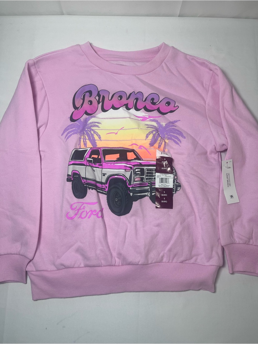 Ford Pink Bronco Graphic Sweatshirt for Kids